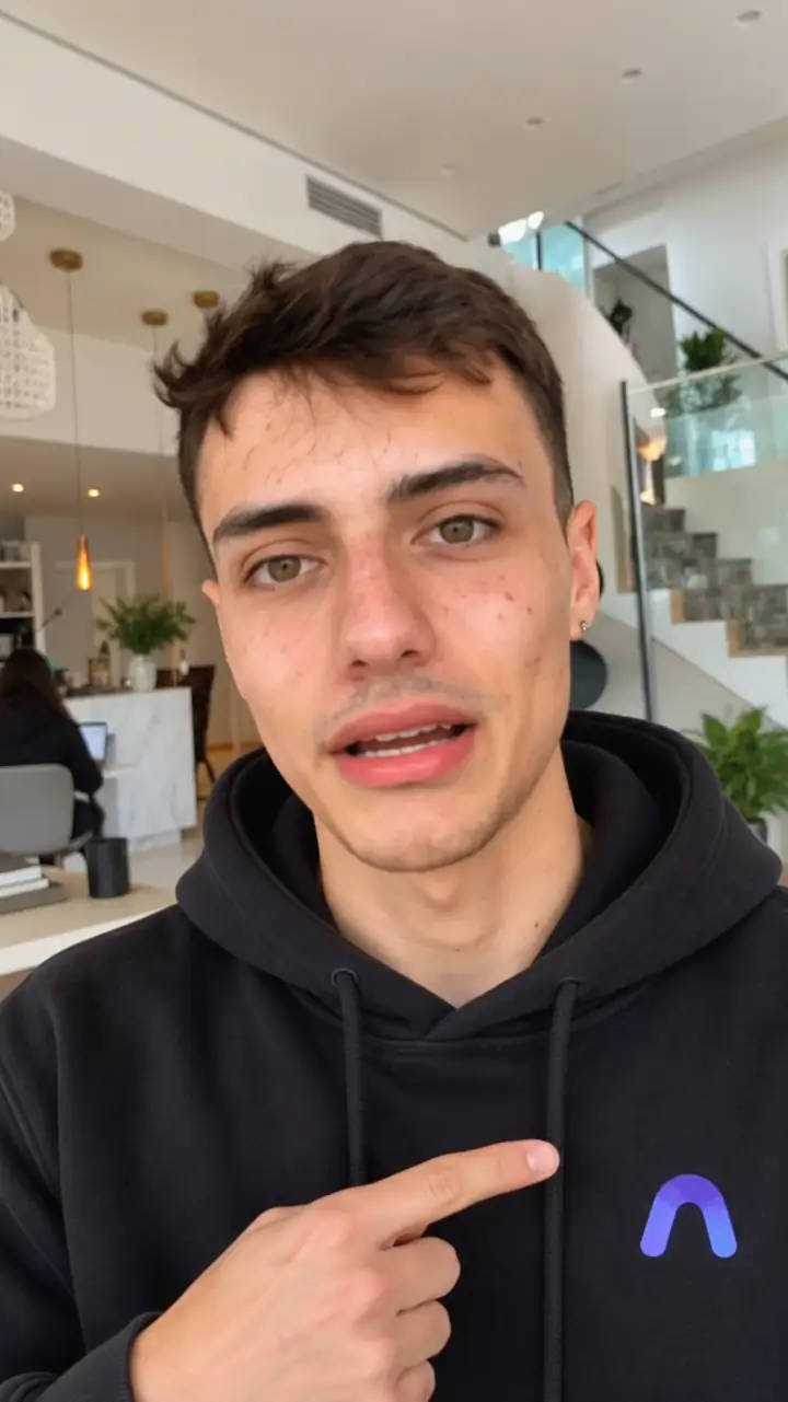 AI actor wearing a product