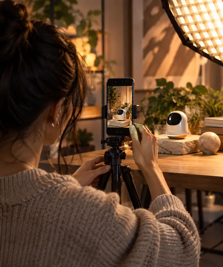 Creator filming a vertical ad